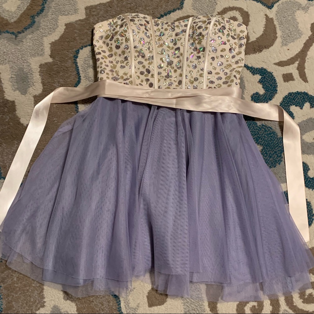 Lavender and Tan-ish Gold Evening Dress